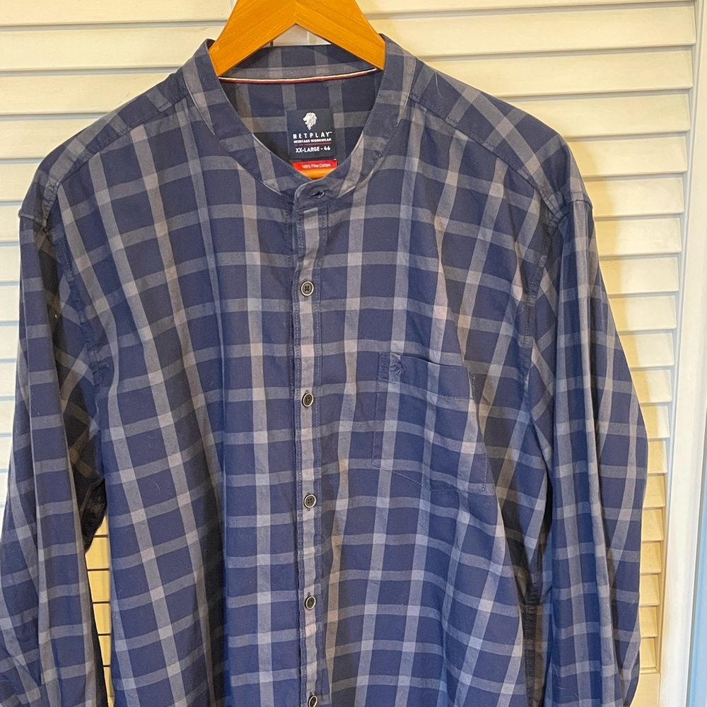 Men’s Netplay Blue Button Down Shirt Size XX-Large (46)